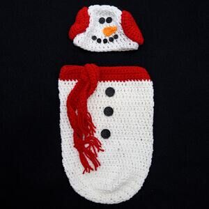 Newborn Photography Crocheted Snowman Outfit Prop